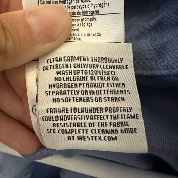 Carhartt Flame Resistant Blue Casual Button Down Work Shirt - Picture 4 of 7